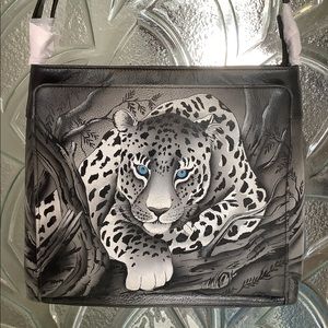 Anuschka Hand-Painted Tiger Shoulder Bag